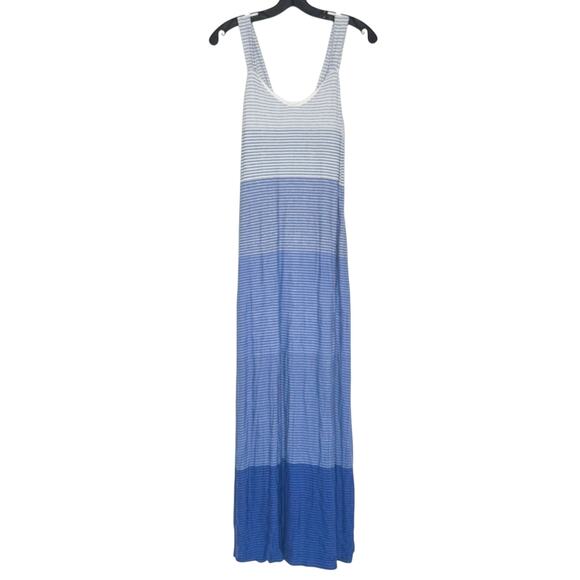 Soma Dress Maxi Y2K Minimalist Coastal Grandma Cottage Boho Ombre Blue White XS - Picture 1 of 6